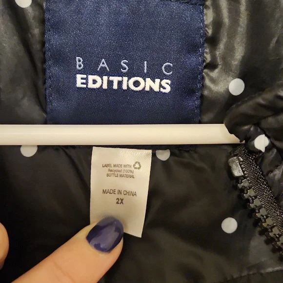 Basic Editions 2x polka dot puffer vest - Picture 3 of 3